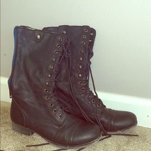 Black combat boots